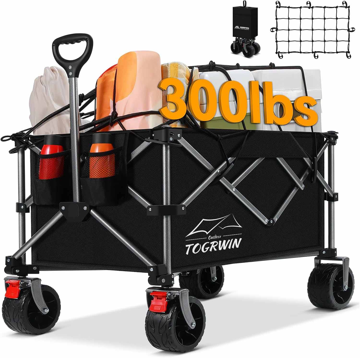 Torgwin Camping Cart قابلة للطي جميع التضاريس عربة شاطئية قابلة للطي