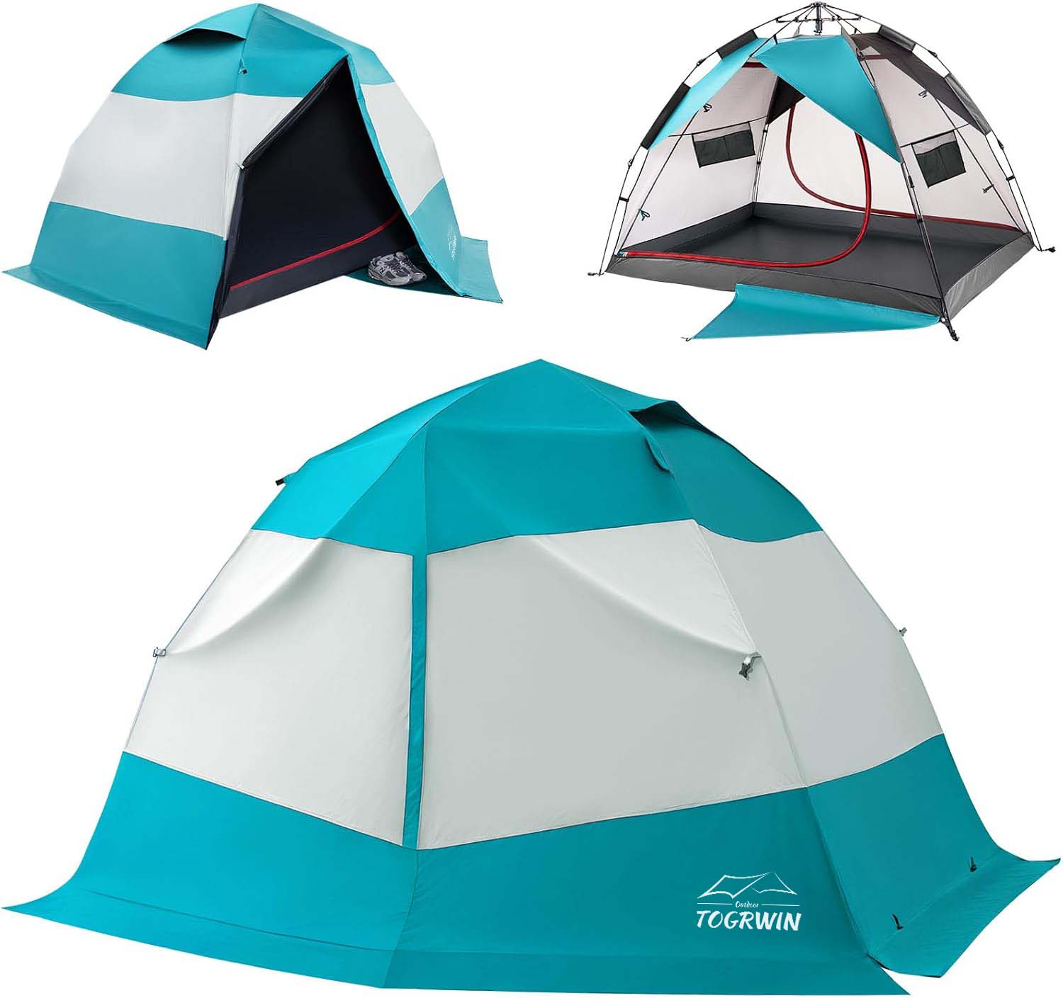 Torgwin Camping Tent 2 شخص ، مقاوم للماء والتعتيم مزدوج الطبقة المنبثقة خيمة في الهواء الطلق